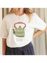 2025 T-Shirt Fun 90s Cute Teapot Printed Wounisex's Summer Top Casual Cartoon Printed Pattern Wounisex's Basic Style New Popular T-Shi S