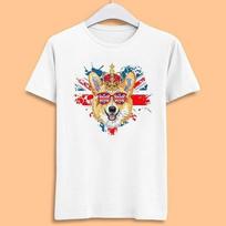 Corgi British T Shirt Dog Union Jack Flag England Crown Queen Jubilee Gift Tee 7010 130