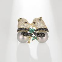 Bo Xin Yun Zircon Panda Pearl Brooch: High-End Cute Animal Corsage Pin