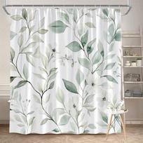 Botanical Shower Curtain Watercolor Floral Polyester Bathroom Curtain with Hooks Machine Washable multiple sizes 90x180
