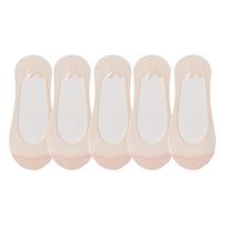 5 Pairs Solid Color Invisible Socks Non-Slip Short Socks New Boat Sock  Women rožinė