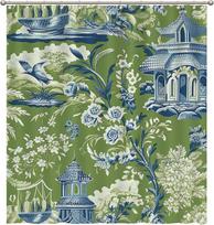 Waterproof Shower Curtain Pagoda Garden Imperial Green Bath Curtain 72x80inch Chinoiserie Flower Bird Animal Polyester Fabric Ba (as the picture,90x180cm35x71in)