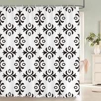 1 pc Abstract Geometric Shower Curta Bathroom Polyester Bath Curta Printing Boho Shower Curtain Decor With Hooks Curtain (as the picture,W90xH180cm)