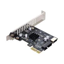 cablecc 5Gbps Type-E USB 3.1 Front Panel Socket & USB 2.0 to PCI-E 1X Express Card VL805 Adapter for Motherboards BLACK PCI-E CARD
