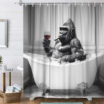 Funny Cat Shower Curtain Boys Kids Bathroom Decor, Cool Riding Dinosaur On Fantasy Galaxy Hilarious Curtain, Funky Outer Space (as the picture,90x180CM)