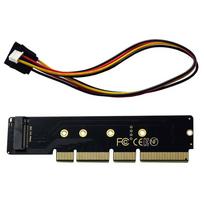 Cablecc NGFF M.2 M-key NVMe AHCI SSD to PCI-E 3.0 16X 8X 4X Low Profile SSD with Power Adapter, 3cm Height, 110mm x 80mm, 1U Server Mount