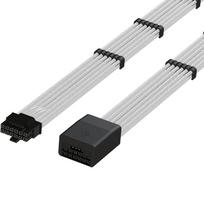 LINKUP - AVA 16-pin PCIe 5.0 Graphics Card Power Extension Sleeved Cable (12VHPWR) for NVIDIA RTX 4000, AWG16 Silver-Coated Copper, High Heat