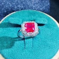 New Fashion Faux Ruby Gem Open Ring for Women Adjustable