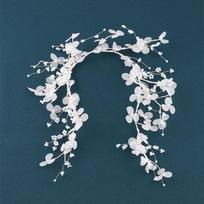French Fairy Bridal Crystal Hairband: Handmade Hair Accessory for Mori Style Weddings & Beach Vacations