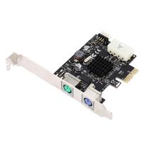 PCIE to PS2 Adapter Card, MCS9990CV Chip PCIE to 2xPS2 Keyboard and Mouse Port Expansion Card with Built-in USB 2.0 Pins