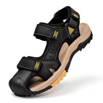 New sandals men's genuine leather cowhide summer breathable soft bottom first layer cowhide outer wear bag head beach shoes 38