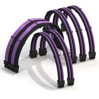 LINKUP 50cm Super Soft and Flexible PSU Cable Extension with Sleeve for Custom Mod PC Power Supply, Braided with Comb, 6-Pack  1x 24P  2x 8P (4+4)