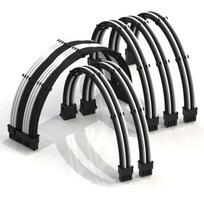 LINKUP 50cm Super Soft and Flexible PSU Cable Extension with Sleeve for Custom Mod PC Power Supply, Braided with Comb, 6-Pack  1x 24P  2x 8P (4+4)