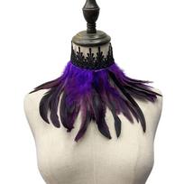 Natural Luxury Stage Performance Party Costume Punk Necklace Lace Collar Feather Choker Neck Wrap