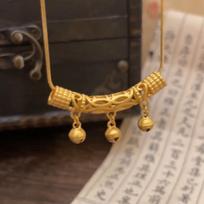 Elegant Sand Gold Arc Clavicle Bell Necklace: Luxury Hollow Design for Women