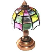moin moin Miniature 16 Scale Real Light Stand Lamp Wireless  Doll Furniture Stained Glass Accessories Bedside Night Lamp 2407mini53