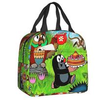 Custom Czech Cartoons Krtek Mole Insulated Lunch Bag for Camping Travel Comics Leakproof Thermal Cooler Bento Box Women Kids 22x20x13cm