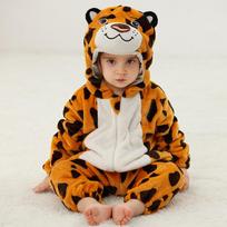 Kids Flannel Animal Costume Onesie Hooded Cartoon Romper Warm Winter Homewear Outfit 70