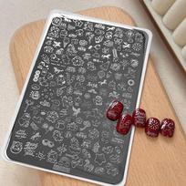 Horse Year Nail Art Stamp Plate Fireworks Pony Design Stainless Steel Nail Template Manicure Stamping Tool