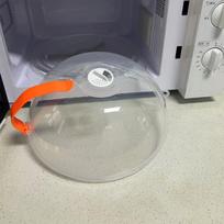 Steam Vent and Handle Microwave Splash Cover High Temperature Resistant Microwave Guard Lid Transparent Food Heating Cover With