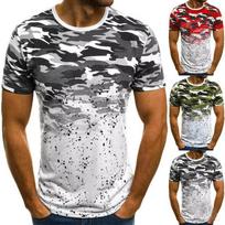 Camouflage Graffiti Stitching T-shirt Men's Clothing Round Neck T Shirts 3D Printed Outdoor Casual Fashion Oversized Sports Tees S