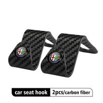 2pcs Car Headrest Hook Storage Hanger Back Seat Organizer Holder For Alfa Romeo 159 Giulietta 156 147 Giulia Mito GT Stelvio