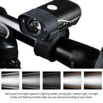 Bicycle Headlight USB Rechargeable Bike Light Aluminum Alloy Warning Light Waterproof Bike Front Light with 5 Light Modes
