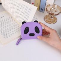 Mini Panda Card Holder Zipper Women Wallet Portable PU Leather Coin Purse  Outdoor