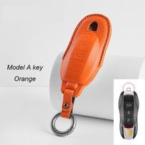 For Porsche Panamera Cayenne Macan 718 Boxster Car Key Cover Key Protection Shell Sheepskin 3 Buttons Auto Keychain Accessories
