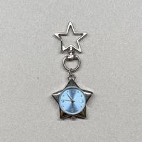Unique Metal Pocket Watch Pendant Secure Spring Clip Vintage Star Shaped Keychain Star Holder Charm Keyring Bag mėlyna