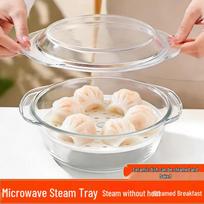Chef Miss Heat-Resistant Glass Steaming & Salad Bowl with Lid