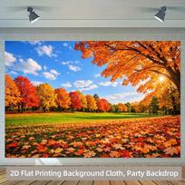 2D Vibrant Colorful Autumn Leaves Nature Backdrop Cloth 47.2x31.5inch/120*80cm