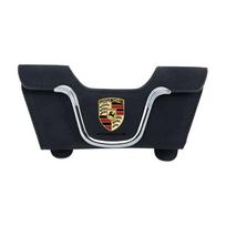 For Porsche Cayenne Macan 911 Panamera Taycan Boxster Cayman etc Suede Sun Visor Sunglasses Case Magnetic Clip Glasses Holder juoda
