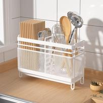 Wall-Mounted Chopsticks Storage Holder Space Saving Chopstick Cage  Kitchen Organization Two Grids