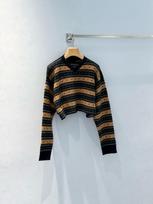 Shenzhen Nanyou haute couture wool, Fair Island letter logo inlaid retro short knitted sweater is available in stock. S