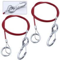 2pcs 1m*4mm Breakaway Ropes Brake Cable Hook Tear-off Rope For Trailers Caravans Brake Away Breakaway Safety Cable Braked 1