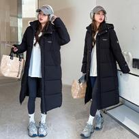 Solid Long Down Parka Women with Hood Cotton Padded Jacket Winter Overcoat Fashion Thicken Warm Puffer Coat Female S juoda