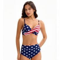 Bikini two-piece split swimsuit women's European and American beach style sexy Bikini S
