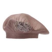 Flower Embroidery Women Beret Button Design Ear Protection Octagonal Hat Korean Style Thick Material Painter Caps Casual Outfit