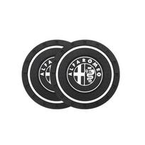 Keychain Silicone Car Coaster Auto Anti-slip Pad Water Cup Slot Mat For Alfa Romeo 4C 159 166 Spider Giulia 156 Mito 147 Volante