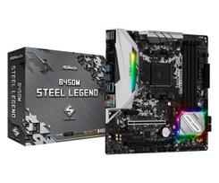 ASRock B450 M Steel Legend Motherboard, compatible with AMD Ryzen AM4, B450 Micro ATX Motherboard [Authorized Domestic Distributor Product]
