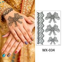Water Transfer Decals Mandala Henna Tattoo Stickers India Mehndi Flower Instant Henna Temporary Tattoo Fake Waterproof