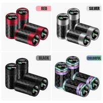 4Pcs Carbon Fiber Car Wheel Tire Valve Stem Air Cap Car Decoration For Skoda S VRS VII Rapid Fabia Kamiq Octavia Scala A7 Superb (as the picture,Black&4pcs)