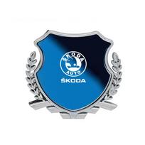 Metal Car Sticker Emblem Exterior bodywork For Skoda Octavia Kodiaq Fabia Superb Karoq Yeti Rapid Vrs Accessories Key case mėlyna