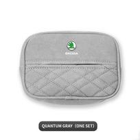 Car Suede Tissue Box Organizer Accessories For Skoda Kylaq Elroq Kodiaq Octavia Enyaq Kamiq Scala Rapid Superb Karoq Fabia Yeti