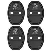 4pcs Car Door Cushion Silicone Door Lock Buckle Protective Cover for Skoda Octavia A5 A7 RS Fabia Superb Rapid Karoq Octavia