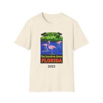 Vintage Come See Florida Flamingo Unisex Softstyle T-Shirt FL - Retro Tee M