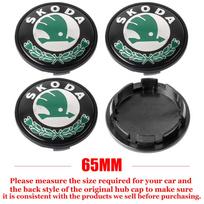 4PCS 55mm 65mm Car Emblem Wheel Center Covers Hub Caps For Skoda Fabia Superb VII Kodiaq S VRS Skoda Octavia Rapid Karoq Scala