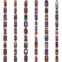 54pcs Temporary Tattoo Bat Stickers Waterproof Long-lasting Body Stickers Ghost Stickers Halloween For Cheeks Women Men