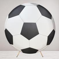 6ft Round Spandex Basketball Backdrop Cover - Sports Theme Photo Booth Arch for Birthday & Party Decoration